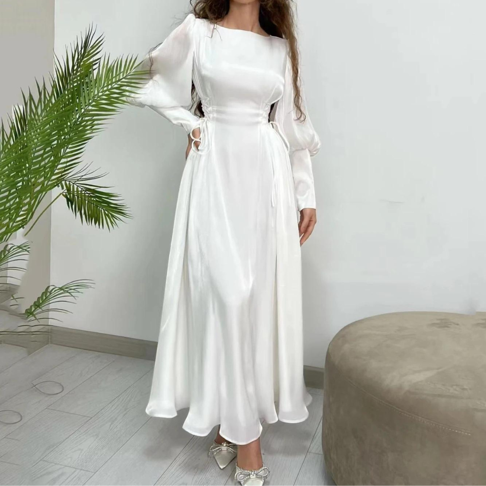 white dress organza sleeves Handcrafted Organza Lace and Tulle A-Line Ballgown