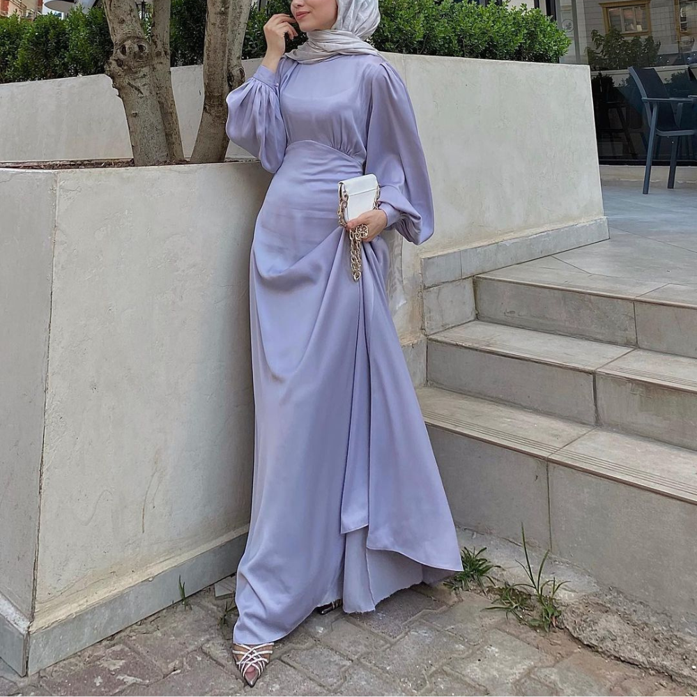 Purple Modest Silky Satin Evening Dress Custom Purple Modest Silky Satin Evening Dress Custom