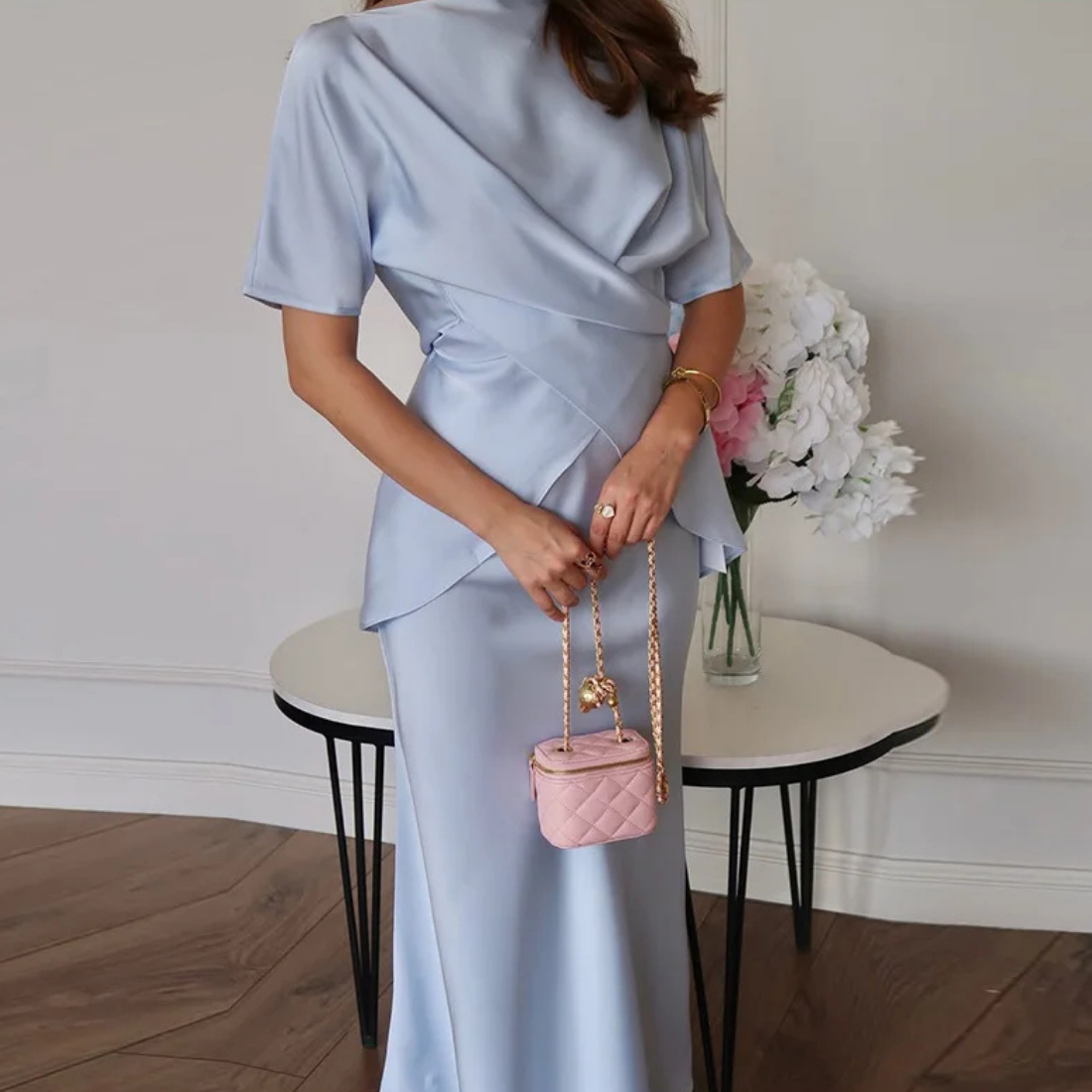 mermaid wrap dress Trumpet Mermaid Organza Pink Sweetheart Wrap Prom Dress