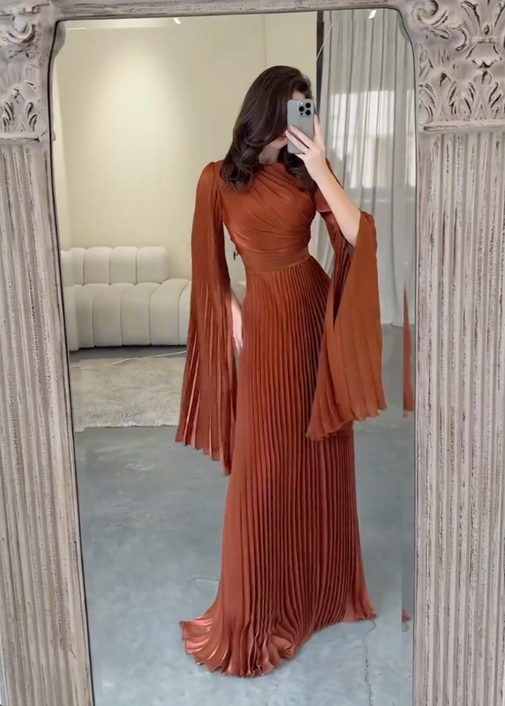 Elegant Pleated Batwing Sleeve Maxi Dress Little Lala Boutique Elegant Pleated Batwing Sleeve Maxi Dress Little Lala Boutique