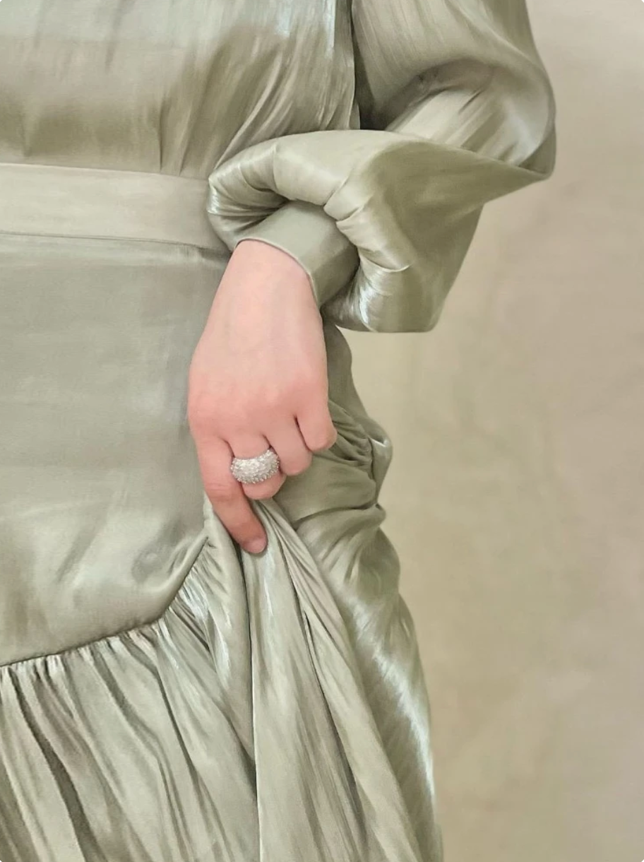 Sage Green Ruffle Modest Long Evening Dress S Sage Green Ruffle Modest Long Evening Dress S