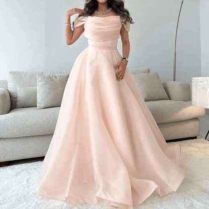 princess prom dress Blush Pink Off Shoulder Princess Prom Dress 22W